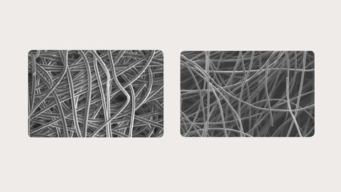 Exufiber vs Aquacel fiber dressings under a microscope